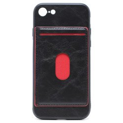iPhone 8 Plus / 7 Plus Leather Style Kickstand Card Case with Magnetic Hold (Black)